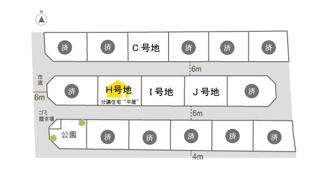 スカイタウン加茂町Ⅵの区画図