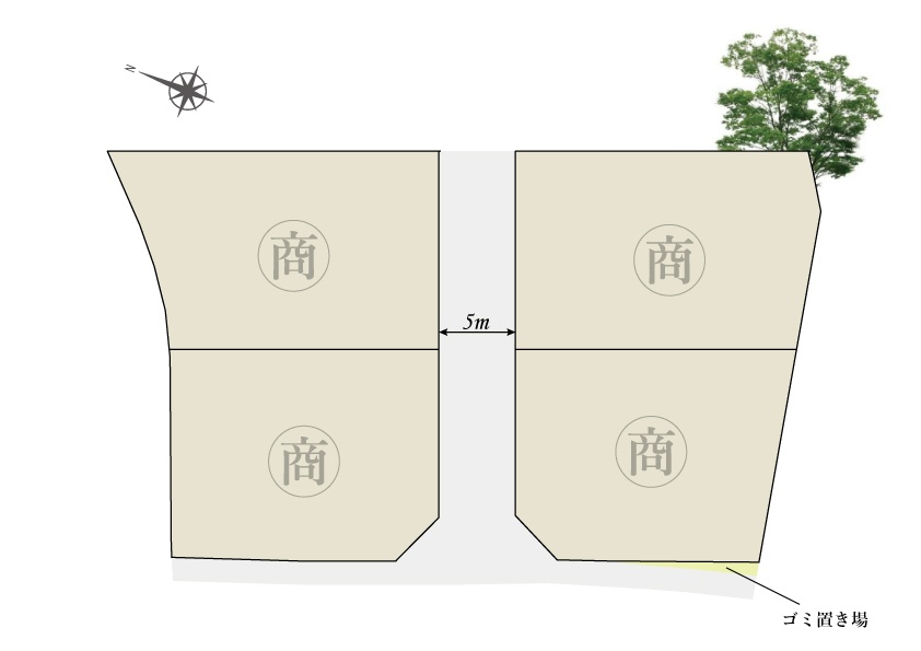 新規分譲開始！【スカイタウン宇多津町】 　全4区画の区画図